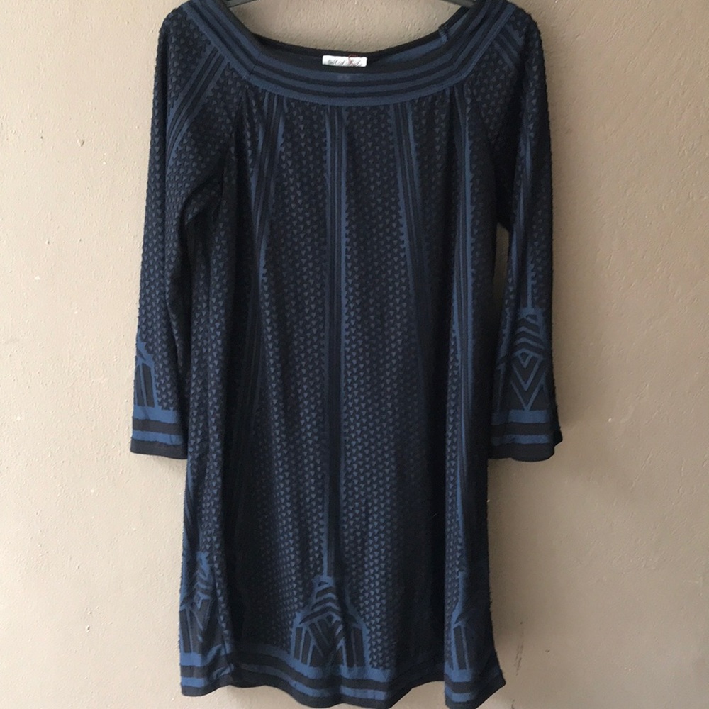 M.S.S.P. Dress A Line Three Quarter  Bell Sleeves